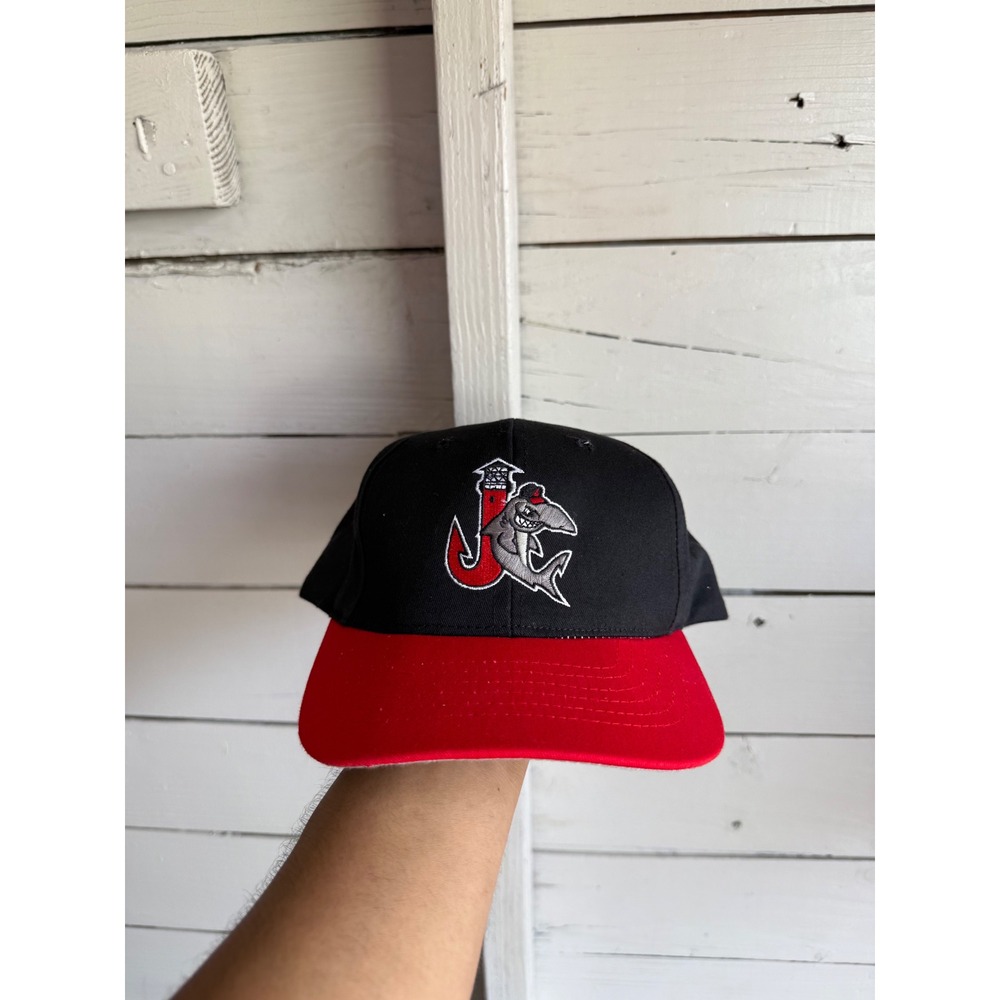 Jupiter Hammerheads MiLB Baseball Snapback Hat Black Red Shark Logo Made in USA